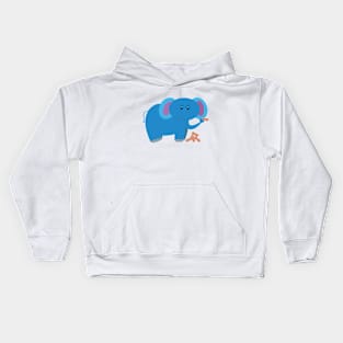 Cute Cartoon baby elephant with peanut Kids Hoodie